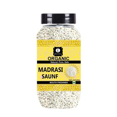 EDZZEL Organic Madrasi Saunf Traditional Premium Quality Hygienically Packed | Vegan | Gluten Friendly | NON-GMO | Indian Origin ( Pack of 1 ) 300 Gm