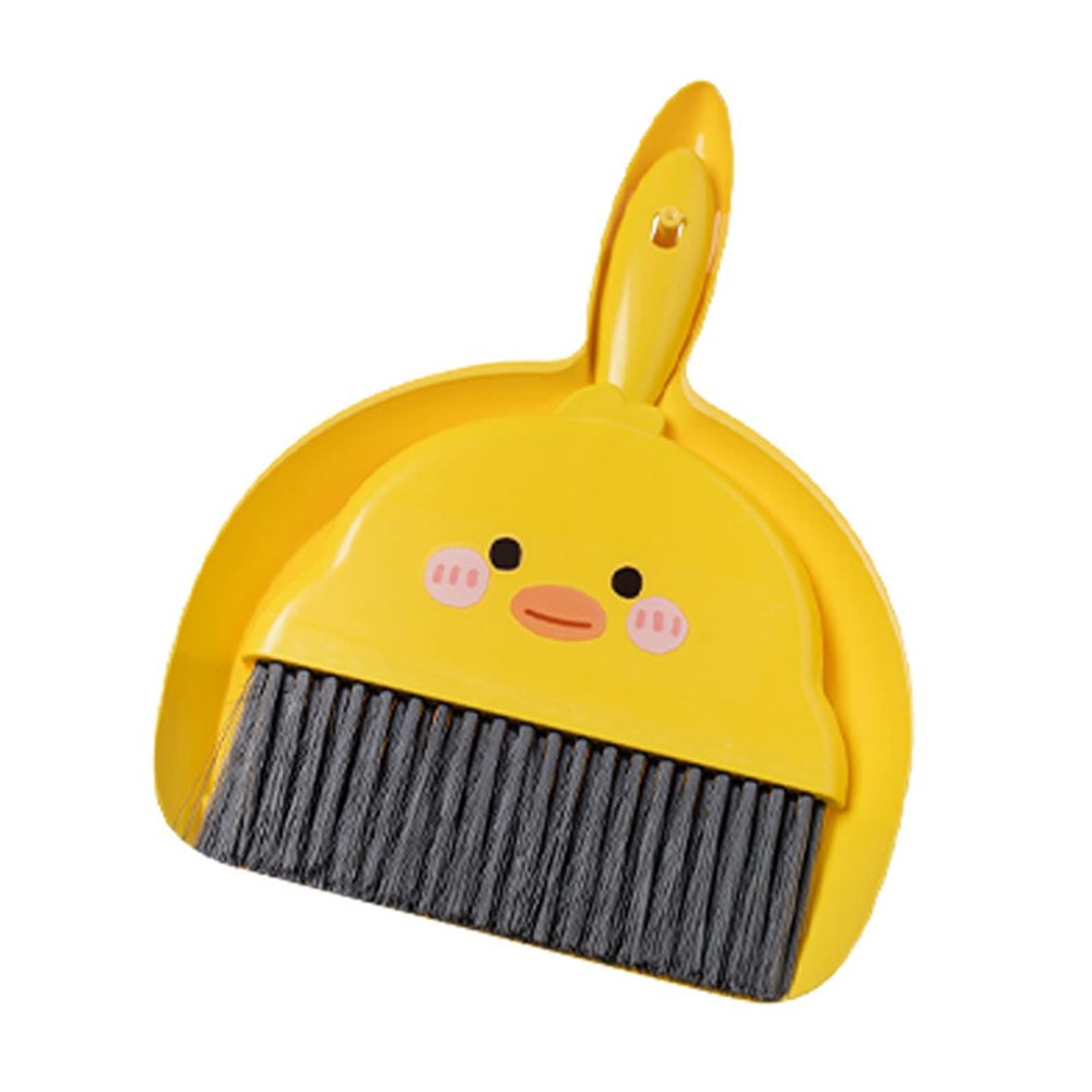 atcdfuw Broom Dustpan Suit Cartoon Duck Dormitory Debris Cleaning Brush for Indoor Outdoor Traveling Camping Portable Broom Dustpan Set Small