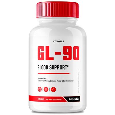 (1 Pack) GL-90 Blood Support Capsules: Regulate & Maintain Healthy Levels with Natural Ingredients