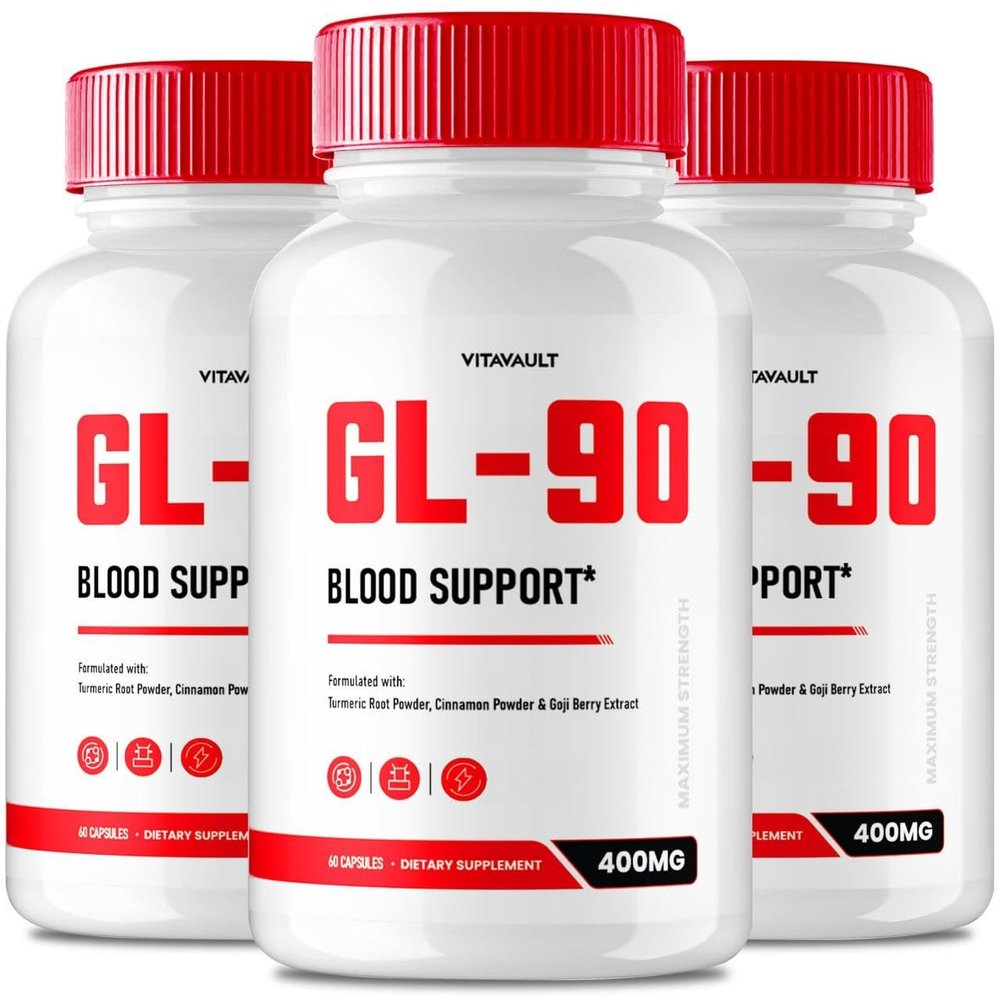 (3 Pack) GL-90 Blood Support Capsules: Regulate & Maintain Healthy Levels with Natural Ingredients