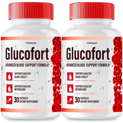 (2 Pack) Glucofort, Max Advanced Blood Support Formula Capsules