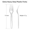 Dealusy 300 Count Extra Heavy Duty Clear Plastic Forks Disposable, BPA-Free, Heat Resistant, Solid and Durable Disposable Forks Bulk, Premium Plastic Forks heavy duty for Party Supply view 2
