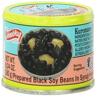 JP Shirakiku Kuromame Takarani Prepared Black Soy Beans In Syrup 180g (Pack of 6) - MADE IN JAPAN
