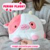 Heatable Strawberry Scented Cow Plush for Period Cramp Relief & Emotional Support, Microwavable Soft Toy Plushies, Coolable Stuffed Animal for Anxiety, Cute Heating Pad for Pain Relief view 4
