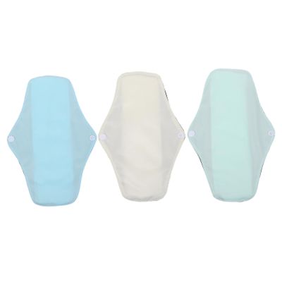 Anneome 3 Pack Washable Sanitary Napkins Menstrual Pads Cotton Cloth Reusable Feminine Napkins for On-The-go Random Color