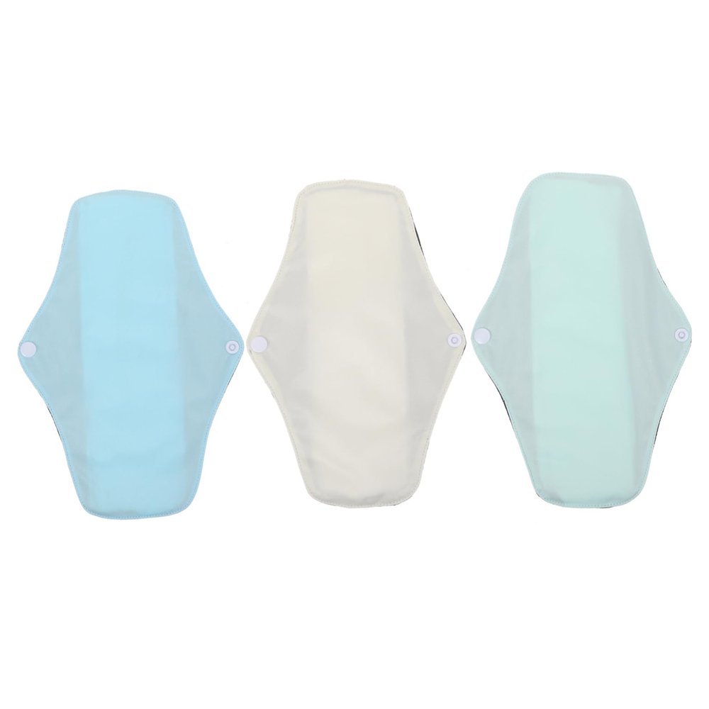 Anneome 3 Pack Washable Sanitary Napkins Menstrual Pads Cotton Cloth Reusable Feminine Napkins for On-The-go Random Color