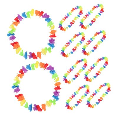 CHILDWEET 10pcs Hawaiian Sunflower Garland Wreath Flower Necklace Hawaiian Wreath for Wedding Accessory