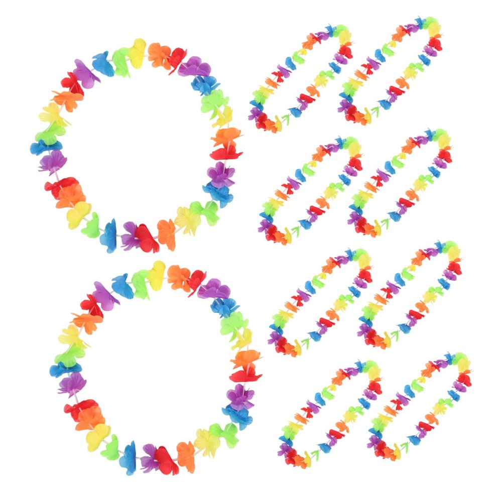 CHILDWEET 10pcs Hawaiian Sunflower Garland Wreath Flower Necklace Hawaiian Wreath for Wedding Accessory