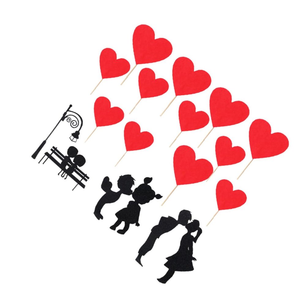HOOTNEE 1set Heart Cake Toppers for Valentine's Day Designs Safe Picks for Cakes for Romantic Celebrations Parties