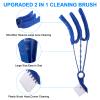 2 in 1 Window Blind Cleaner Duster Tool,Dual Brush Head,with 4 Removable and Washable Microfiber Sleeves, Shutter Cleaner Brush,Air Conditioner Keyboard Fan Duster Dirt Housekeeping Cleaner view 2