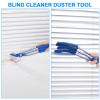 2 in 1 Window Blind Cleaner Duster Tool,Dual Brush Head,with 4 Removable and Washable Microfiber Sleeves, Shutter Cleaner Brush,Air Conditioner Keyboard Fan Duster Dirt Housekeeping Cleaner view 3