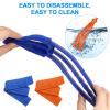 2 in 1 Window Blind Cleaner Duster Tool,Dual Brush Head,with 4 Removable and Washable Microfiber Sleeves, Shutter Cleaner Brush,Air Conditioner Keyboard Fan Duster Dirt Housekeeping Cleaner view 4