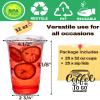 32 oz Clear Plastic Cups with Strawless-Sip-Lids, 25 Sets Disposable Cups Plastic Iced Coffee Cups, To Go Cup with Sip Through Lids for Smoothie, Milkshake, Cold Drinks for Party, Wedding, Event view 4