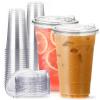 24 oz Clear Plastic Cup s with Strawless-Sip-Lids, 25 Sets Disposable Cups Plastic Iced Coffee Cup s, To Go Cups with Sip Through Lids for Smoothie, Milkshake, Cold Drinks for Party, Wedding, Event view 1