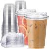 20 oz Clear Plastic Cups with Strawless-Sip-Lids, 25 Sets Disposable Cup Plastic Iced Coffee Cups, To Go Cup with Sip Through Lids for Smoothie, Milkshake, Cold Drinks for Party, Wedding, Event view 1