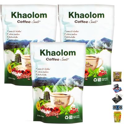 NineLife Basics Khaolom Coffee Sante Instant Roasted Arabica Healthy Coffee Snack 10 Sachets/Pack vegan 0% Sugar 0% Fat (of 3) By Beautygoodshop [Get Free For You Beauty Gifts], Large