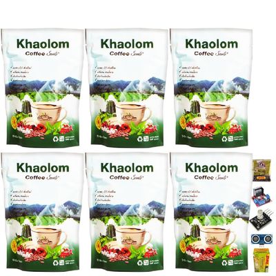 NineLife Basics Khaolom Coffee Sante Instant Roasted Arabica Healthy Coffee Snack 10 Sachets/Pack vegan 0% Sugar 0% Fat Set 6 No0617896555 By Beautygoodshop [Get Free For You Beauty Gifts], Large