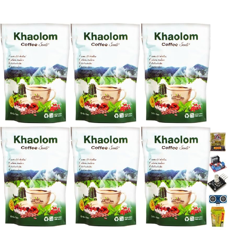 NineLife Basics Khaolom Coffee Sante Instant Roasted Arabica Healthy Coffee Snack 10 Sachets/Pack vegan 0% Sugar 0% Fat Set 6 No0617896555 By Beautygoodshop [Get Free For You Beauty Gifts], Large