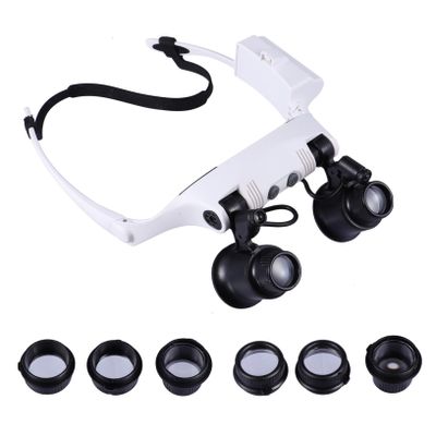 NOLITOY Binocular Magnifying Led Light Head-Worn Magnifier for Reading Glasses Coin Magnifier