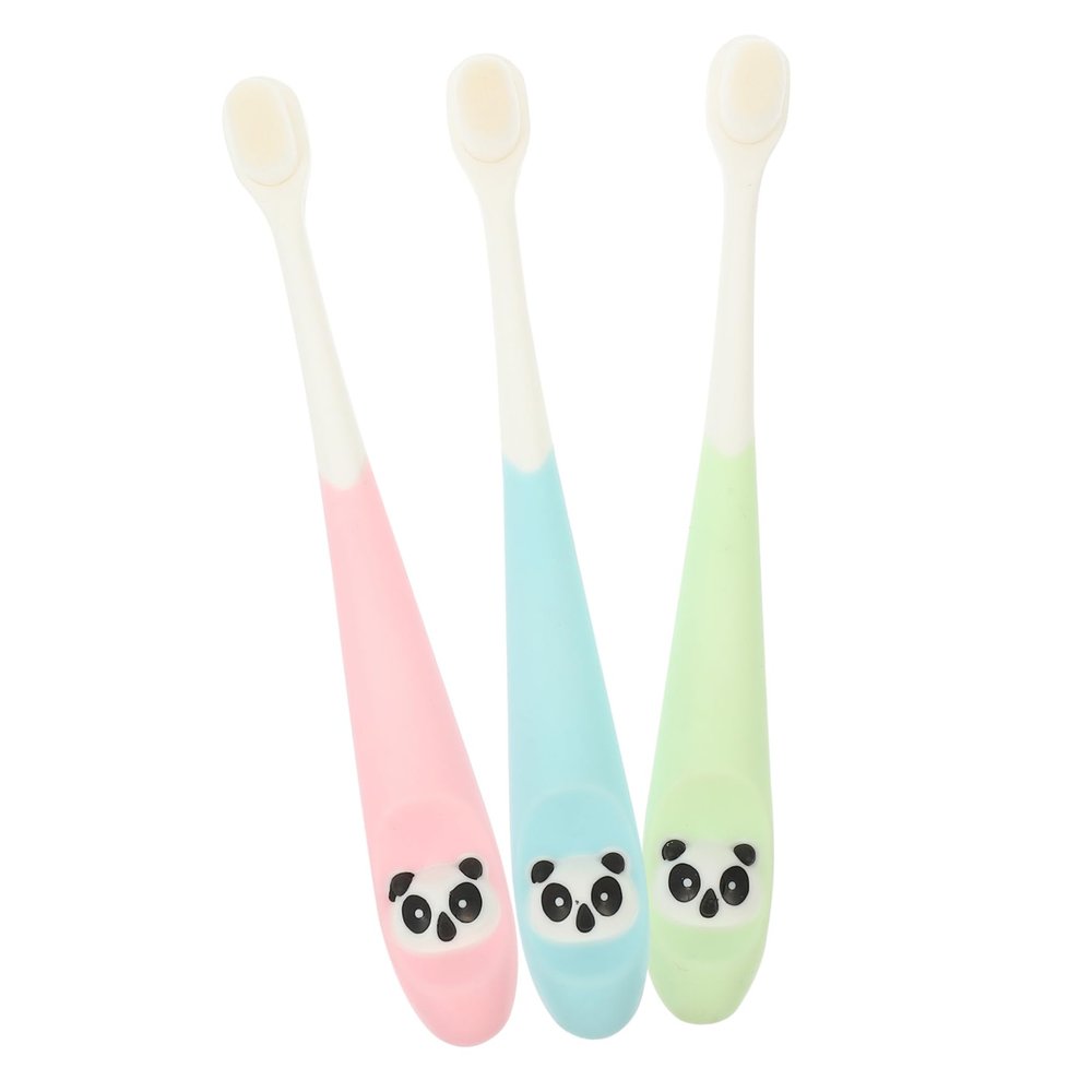 Beaupretty 3pcs Cartoon Boy Girl Toothbrush Soft Bristle Manual Toothbrushes for Toddlers Eye-catching Colors and Unique Design Daily Use Oral Care Tool for Boy Girl