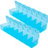 2 Pack Pill Box Weekly Pill Organizer Blue - Daily Pill Organizer, 7 Days One-Time-A-Day, Easy to Open Lids, Pop Up Compartments, Portable for Travels - Safe Material by December Springs view 1