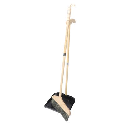 Beavorty 1set Handle Supple Broom and Dustpan Set for Cleaning Ergonomic Design for Easy Floor Cleaning Narrow Corners Hardwood and Carpet Use