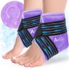 Atsuwell Ankle Ice Pack Wrap 2 Packs, Ankle Ice Wraps Flexible Gel Cold Pack for Foot Heel, Cold Compress Therapy for Soothing Discomfort, Purple view 1