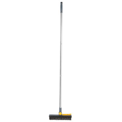 Baluue Multi-use Handle Floor Scrub Brush and Squeegee for Bathroom and Kitchen Cleaning Hard Bristles for Efficient Scrubbing and Water Removal Upgraded Design