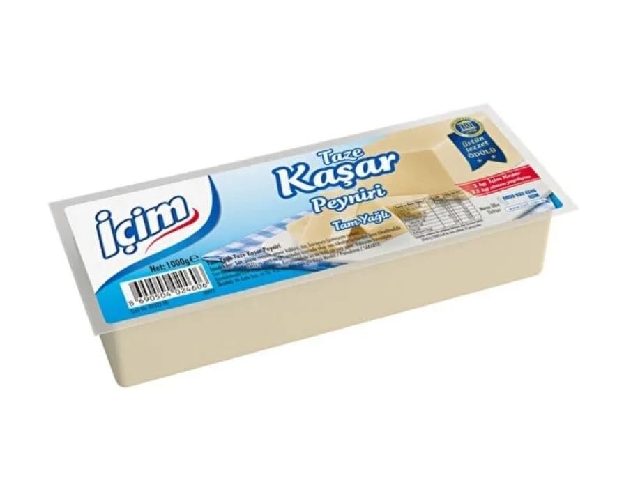 IEATWORLD Icim Fresh Full Fat Cow Milk Kashkaval Cheese 1 Kg (2.2 Lbs)
