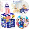 Birthday Money Box for Cash Gift Pull, Surprise Money Roll Gift Box with Pull Out Card and 30 Transparent Bags DIY Set, Funny Ways to Give Money as Gift for Parents, Lovers, Friends (Blue) view 2