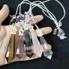 KatLin Beautiful Natural Crystal Pendulum Facet Gemstone Pendulos Jewelry Pendant Reiki Stones for Healing Dowsing Divination (Color : Rose Quartz, Size : 1PC) view 3