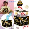 Birthday Money Box Pull with Surprise Card & 30 Bags DIY Set - Funny Cash Gift for Parents, Lovers, Friends (Black) view 2