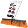 18" Push Broom Outdoor Heavy Duty, Snow Broom with Long Handle, Shop Broom Garage Push Broom for Garden, Patio, Garage, Bathroom, Kitchen, Tub, Carpet, Tile, Deck, Concrete, Industrial (Yellow) view 1