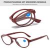 ALKAHE Folding Blue Light Blocking Reading Glasses Women Men Oval Cat eye Plastic Spring Hinge Reader Eyeglasses with Case Red 2.5 view 3