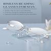 LUFF Rimless Reading Glasses For Women 3.25 | 96% Blue Light Blocking | Lightweight 16g Metal Frame | Computer Readers for Eye Strain Relief | 4 Colors view 2