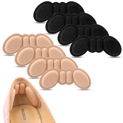 Heel Grips Liner Cushions Inserts for Loose Shoes, Heel Pads Snugs for Shoe Too Big Men Women, Heel Grips Protectors for Blisters Pain, Filler Make Shoes Fit Tighter (RosyBrown Black H)