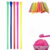 200 Pcs Snow Cone Straws Spoon Plastic Drinking Straws With Spoons Disposable Slushie Straws For Milkshakes Shaved Ice view 4