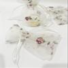 10 Pcs lace gift bags lace favor pouches White Embroidery Gift Bag- Organza Drawstring Gift Bags Embroidery Lace Floral Pouches for Christmas Wedding Birthday Parties Favor Jewelry Craft Bags, 4" x 5.5" view 2