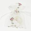 10 Pcs lace gift bags lace favor pouches White Embroidery Gift Bag- Organza Drawstring Gift Bags Embroidery Lace Floral Pouches for Christmas Wedding Birthday Parties Favor Jewelry Craft Bags, 4" x 5.5" view 4