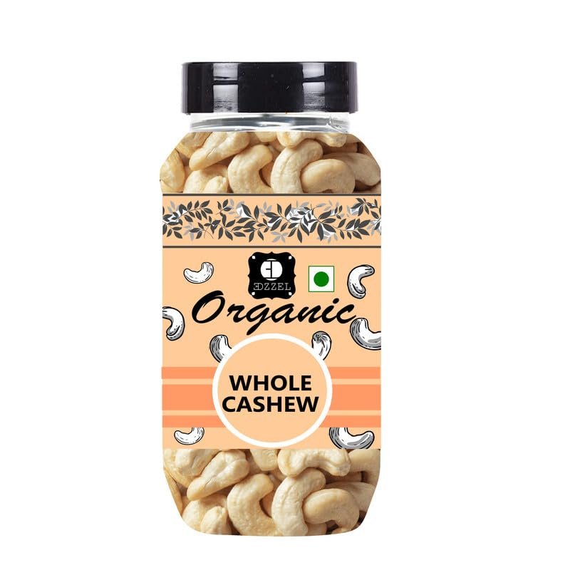 EDZZEL Organic Whole Cashew Traditional Premium Quality Hygienically Packed | Vegan | Gluten Friendly | NON-GMO | Indian Origin - 100 gm