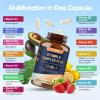 13-in-1 Vitamin B Complex Plus with Vitamin B1, B2, B3 (Niacinamide), B4, B5, B6, B7 (Biotin), B8 (Inositol), B9 (Folate), B12, C, D3, K2 - Energy, Nerve, Immune, Skin Support - 120 Vegan Capsules view 3