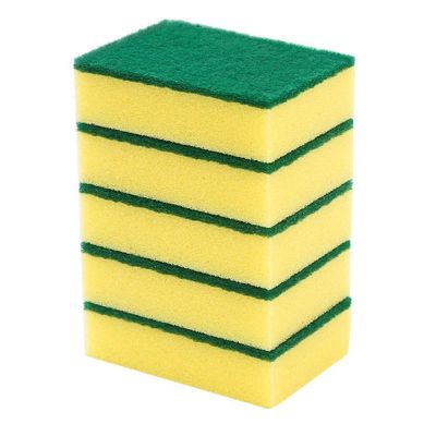 10PCS Dish Sponge, Double Face Kitchen Sponges Convenient Cleaning Sponges Dish Scrubber Sponge with Scouring Pad for Kitchen Bathroom