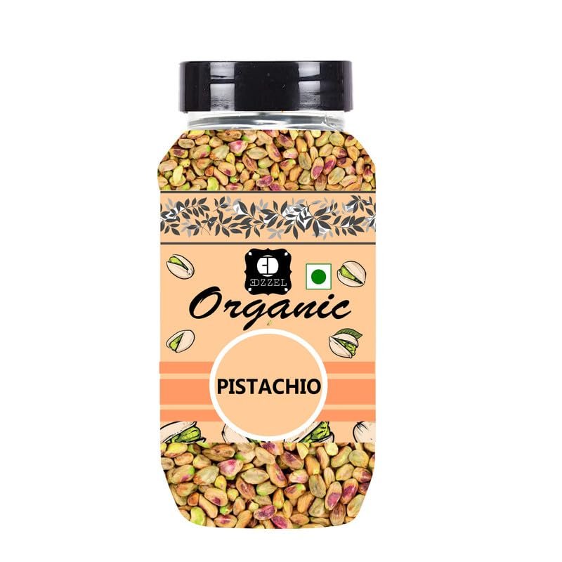 EDZZEL Organic Pistachio Traditional Premium Quality Hygienically Packed | Vegan | Gluten Friendly | NON-GMO | Indian Origin - 250 gm