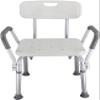 YOODODO Shower Chair with Padded Arms, Aluminium Alloy Bath Chair Bench Removable Backrest Adjustable Legs Bath Seat Shower Chair, 41*34cm, White view 3