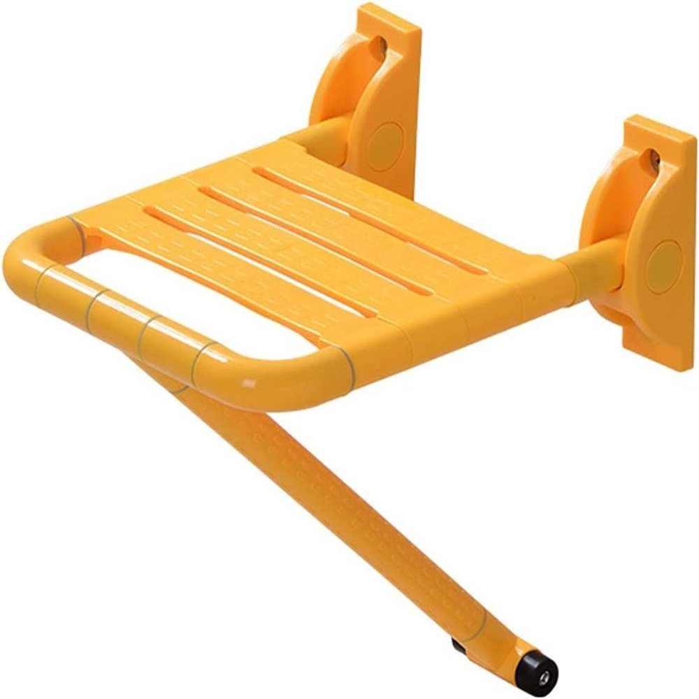 YOODODO Wall Mount Fold Up Shower Chair, for Adults Elderly Pregnant Woman Disabled Shower Bench Folding Shower Stool Shower Chair (Color : Yellow, Size : 35 * 42CM)