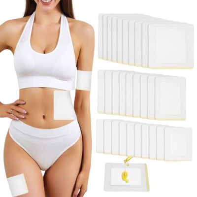 30Pcs Self-Adhesive Castor Oil Pack Wrap Organic Cotton Castor Oil Patches, 3 Sizes Disposable Castor Oil Pack Wrap Castor Oil Pads, Castor Oil Packs for Liver Detox Castor Oil Compress Kit No Wash