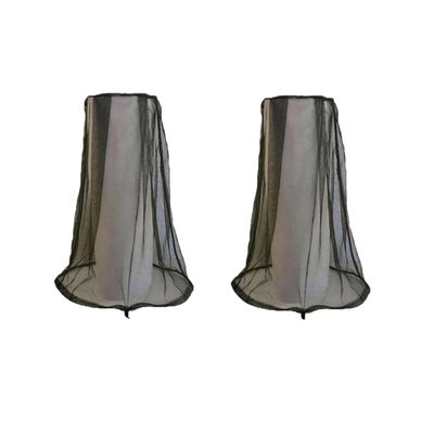 2 Pcs Mosquito Head Net Mesh, Face Neck Fly Netting Hood from Bugs Gnats Noseeums Screen Net Carry Bag for Outdoor Lover Black