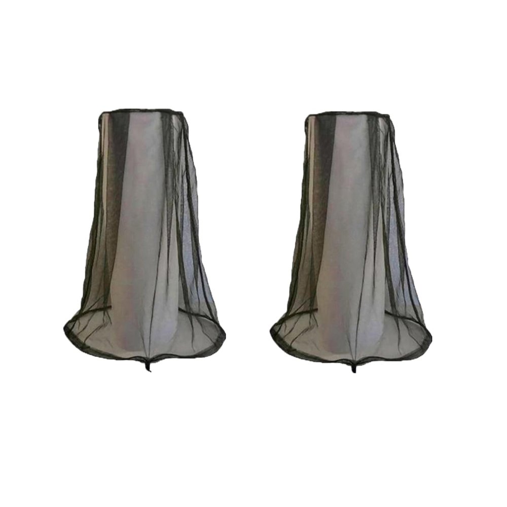 2 Pcs Mosquito Head Net Mesh, Face Neck Fly Netting Hood from Bugs Gnats Noseeums Screen Net Carry Bag for Outdoor Lover Black