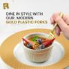 100 Pack Gold Mini Forks - 4 Inch Dessert Forks - Heavy duty Mini Forks For Appetizers, Tastings, Cocktails, Dessert Cups, BPA Free Small Gold Forks view 2