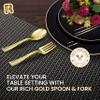 100 Pack Gold Mini Forks - 4 Inch Dessert Forks - Heavy duty Mini Forks For Appetizers, Tastings, Cocktails, Dessert Cups, BPA Free Small Gold Forks view 3